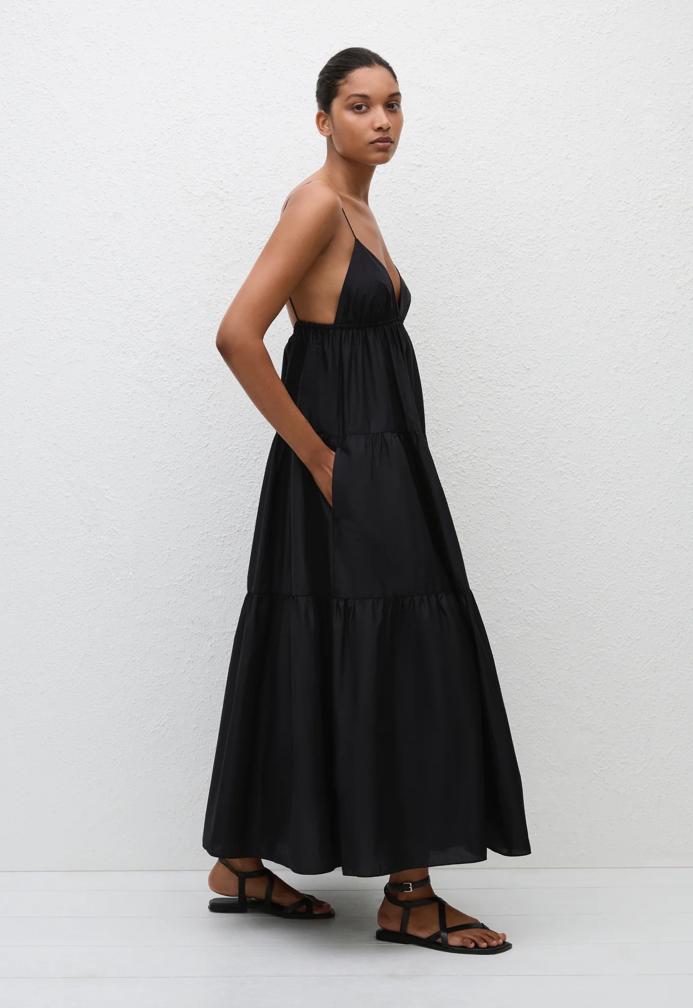 Triangle Tiered Sundress - Black - Image 2
