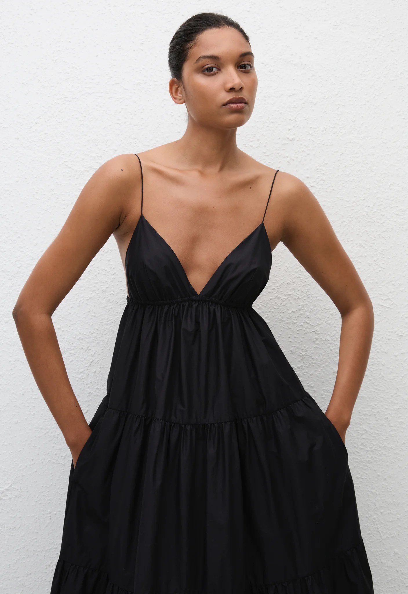 Triangle Tiered Sundress - Black - Image 3