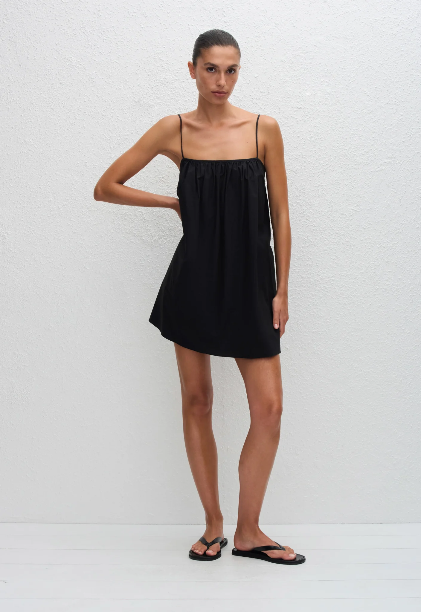 Voluminous Cami Mini Dress - Black