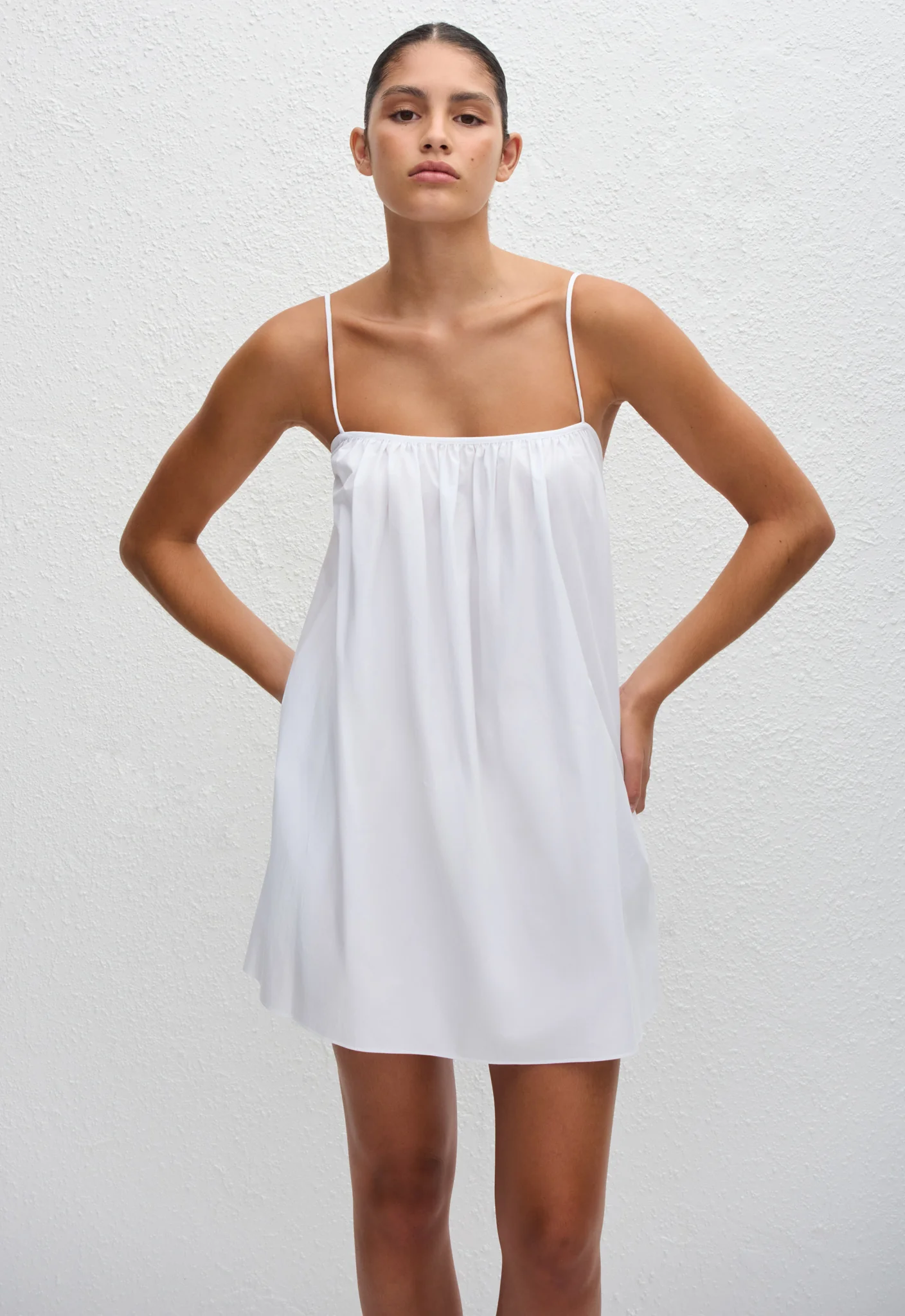 Voluminous Cami Mini Dress - White